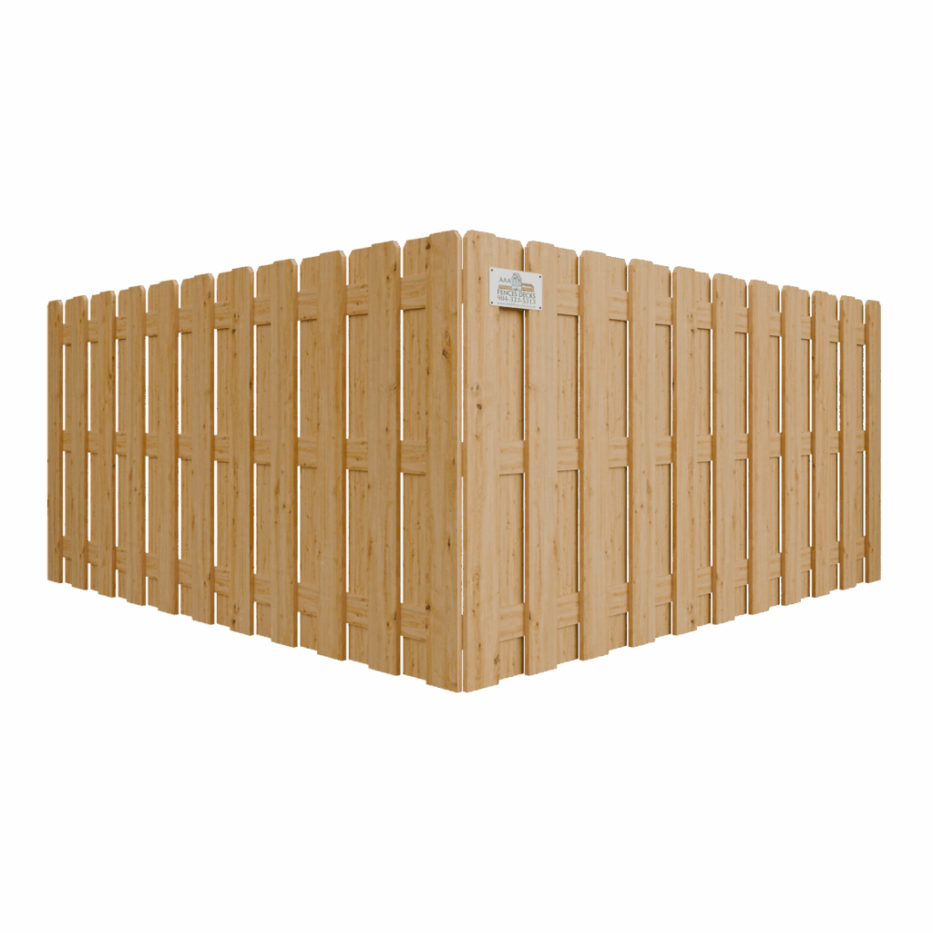 Board-on-board wooden fence