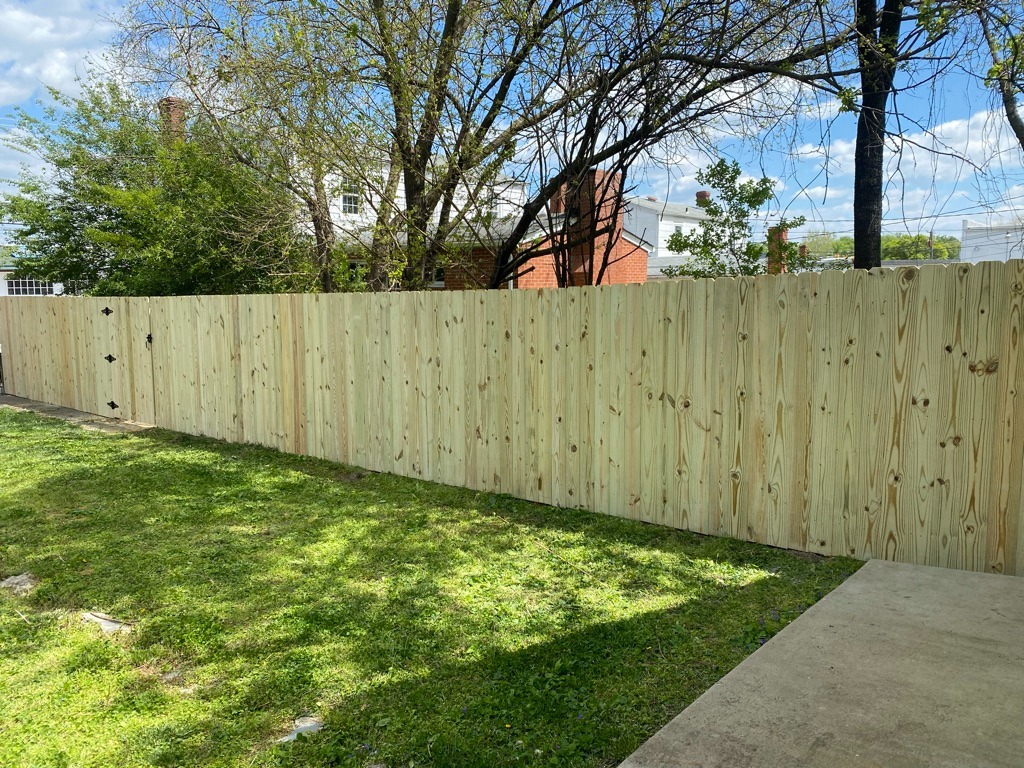 Wood fence installed in Chesterfield County, VA backyard