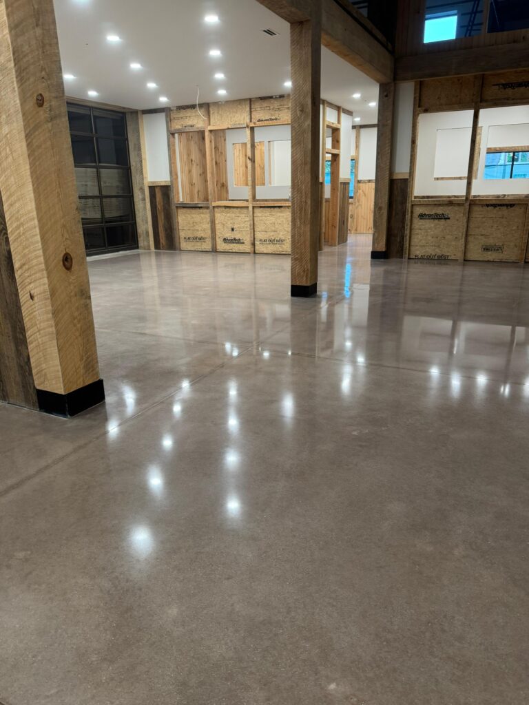 Polished concrete floor in a Richmond commercial space.