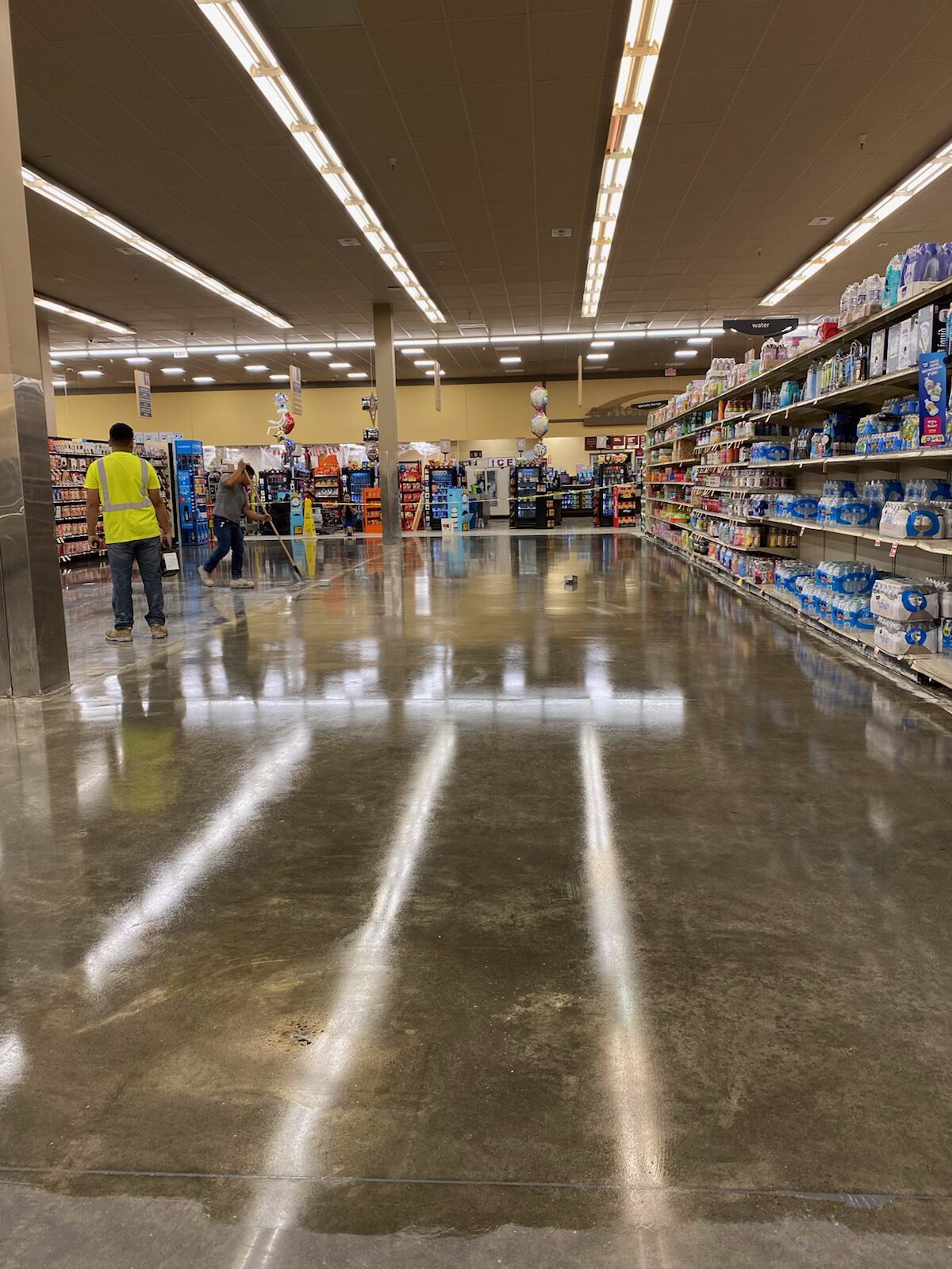 Smooth polished concrete floor inside a commercial space in Henrico.